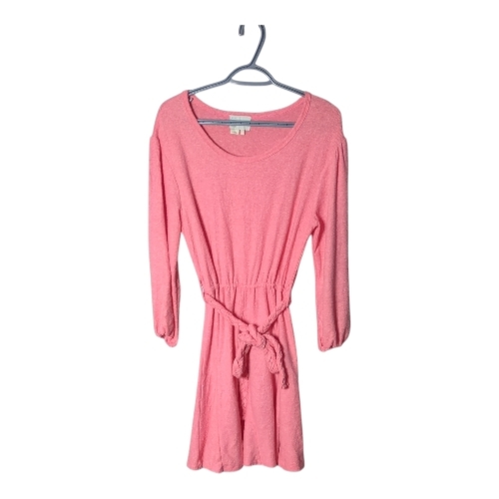 Anthropologie Saturday Sunday Jolie Knit Dress‎ Pink Size Small Braided Belt